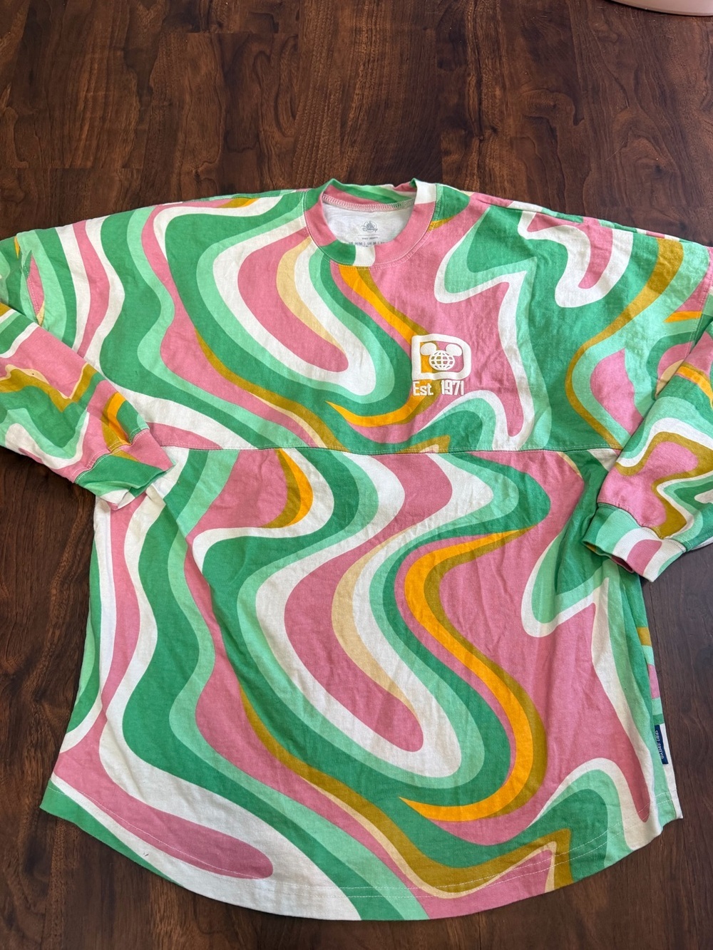 Walt Disney World Swirl Retro Spirit Jersey Puff Print Logos